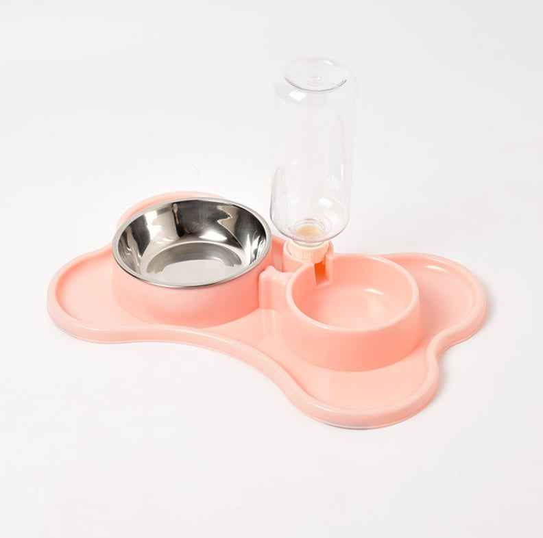 Pet Supplies Dog Automatic Drinking Water Double Bowl Dog Double Bowl Pet Food Bowl Teddy Law Bucket Pet Bowl