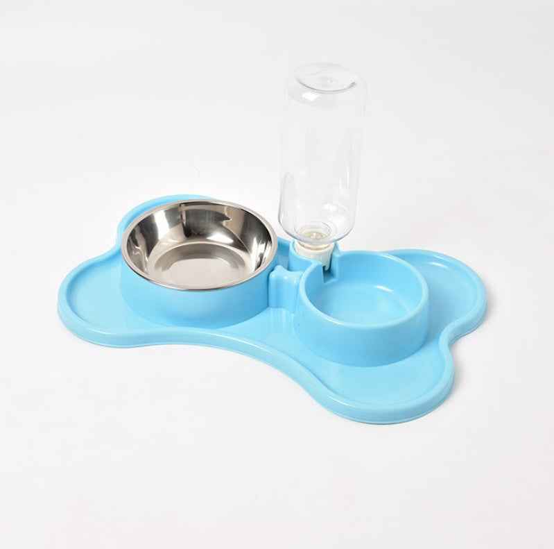 Pet Supplies Dog Automatic Drinking Water Double Bowl Dog Double Bowl Pet Food Bowl Teddy Law Bucket Pet Bowl