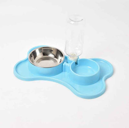 Pet Supplies Dog Automatic Drinking Water Double Bowl Dog Double Bowl Pet Food Bowl Teddy Law Bucket Pet Bowl