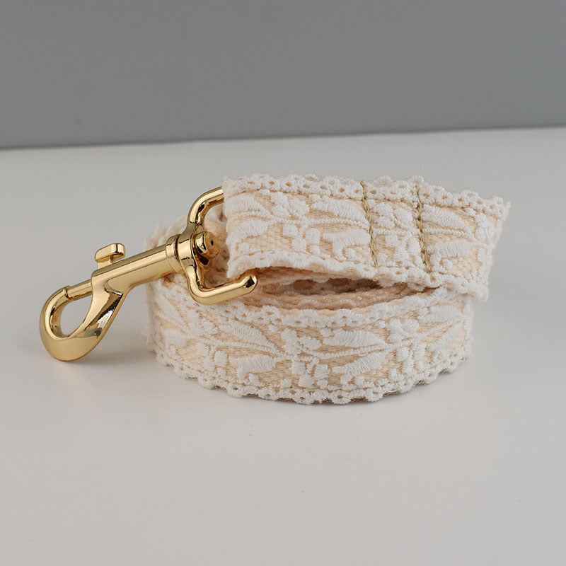 Leaf Lace Strap Gold Buckle Pet Supplies