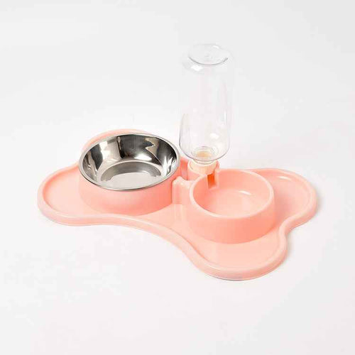 Pet Supplies Dog Automatic Drinking Water Double Bowl Dog Double Bowl Pet Food Bowl Teddy Law Bucket Pet Bowl