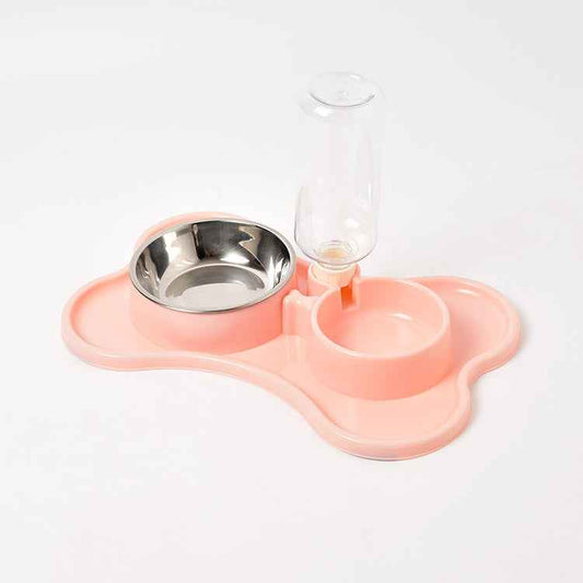 Pet Supplies Dog Automatic Drinking Water Double Bowl Dog Double Bowl Pet Food Bowl Teddy Law Bucket Pet Bowl