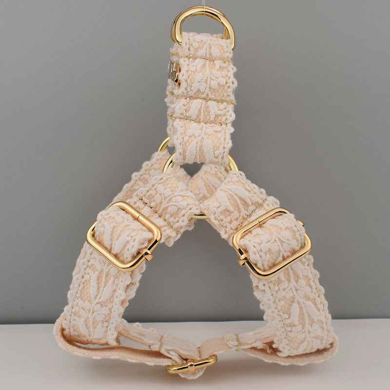 Leaf Lace Strap Gold Buckle Pet Supplies