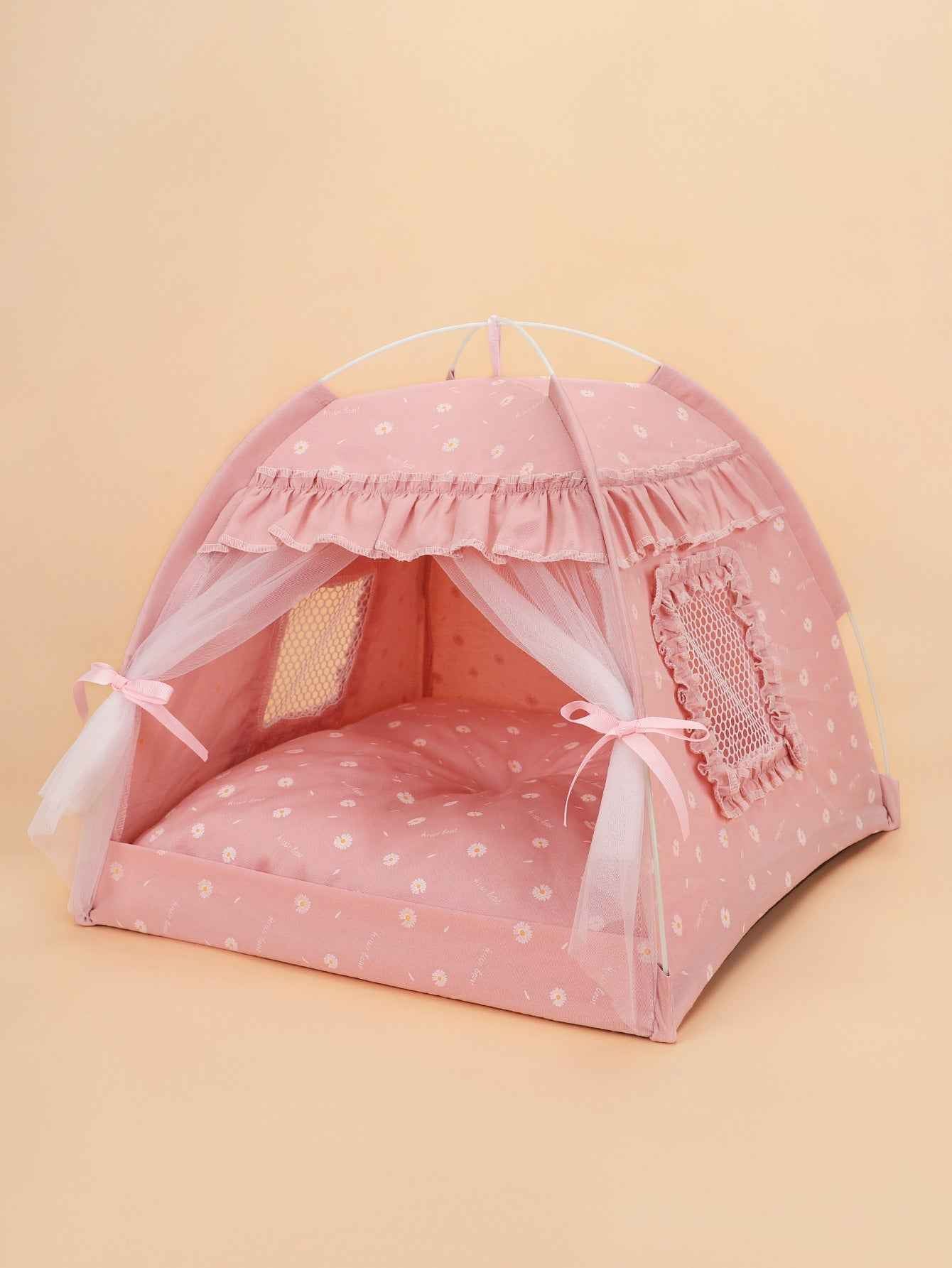 Cat Nest Kennel Summer Semi-closed House Mat Foldable Outdoor Pet Tent