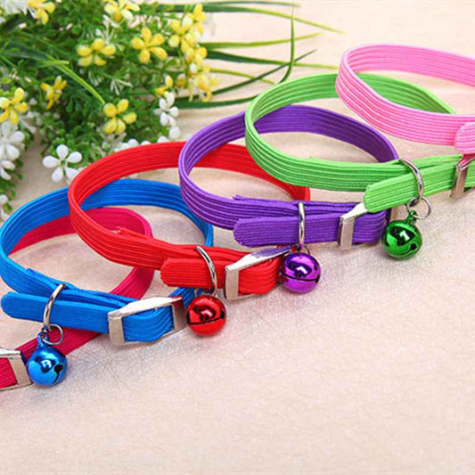 Pet Fashion Dog And Cat Elastic Band Bell Collar